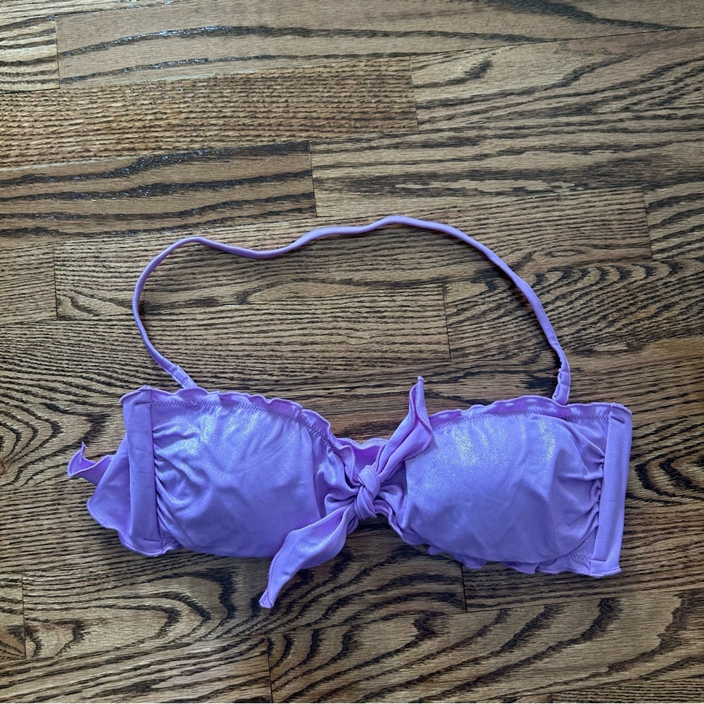 Victoria’s Secret NWOT purple sparkly bandeau top with removable halter string